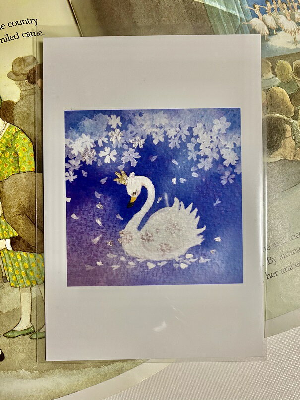 Maya 横山真弥 イラスト ポストカード 白鳥 グリーティングカード 白鳥の湖 バレエ雑貨 可愛い インテリア雑貨 ホワイトデー プチプレゼント 母の日ギフト...