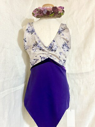 バレエ レオタード 大人　バレエレオタード 大人用　M　紫花柄　Classin　レオタード　バレエ雑貨 M サイズ　 バレエレオタード 大人用　クリスマスプレゼント　バレエ用品