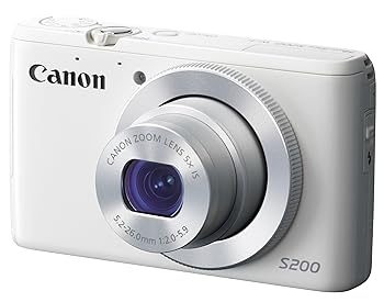 【中古】Canon デジタルカメラ PowerShot S200ホワイト F値2.0 広角24mm 光学5倍ズーム PSS200WH