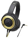 【中古】オーディオテクニカ SOLID BASS ポータブルヘッドホン 重低音 ブラックゴールド ATH-WS550 BGD