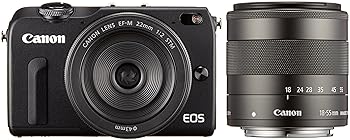 楽天ドリエム楽天市場店【中古】Canon ミラーレス一眼カメラ EOS M2 ダブルレンズキットブラック EF-M18-55mm F3.5-5.6 IS STM EF-M22mm F2 STM EOSM2BK-WLK