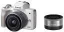 【中古】Canon ミラーレス一眼カメラ EOS Kiss M ダブルレンズキット ホワイト EOSKISSMWH-WLK