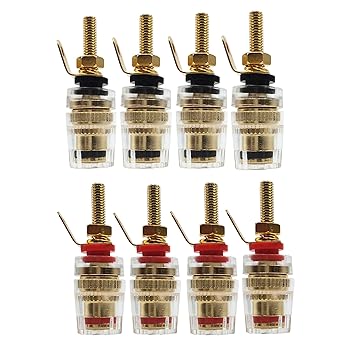 【中古】GeeSo 42mm 高性能スピーカーターミナル金メッキ バナナプラグ対応8個セット赤4/黒4個 【中古】GeeSo 42mm 高性能スピーカーターミナル金メッキ バナナプラグ対応8個セット赤4/黒4個