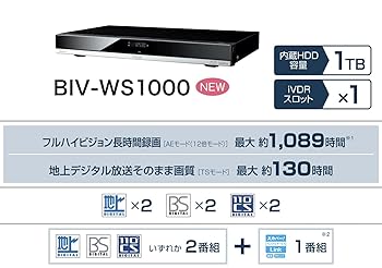 【中古】maxell アイヴィブルー 1TB 2チューナー ブルーレイレコーダー iVDRスロット搭載 BIV-WS1000