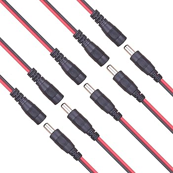 【中古】Kabenjee DC電源コネクタ ジャック コネクタ 10x 5.5mmx2.1mm DCオス電源ピグテール+2.1×5.5mm DC メス電源ピグテール、50cm長DC電源クイックコ