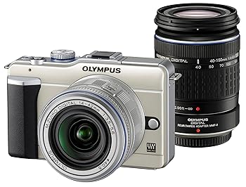 【中古】OLYMPUS ミラーレス一眼 PEN E-PL1ダブルズームキット シャンパンゴールド E-PL1 TLMK GLD