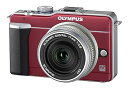 【中古】OLYMPUS マイクロ一眼 PEN E-PL1パンケーキレンズキット ルビーレッド E-PL1 PKIT RED メーカー受注販売モデル