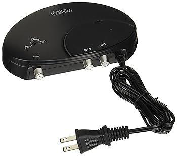 【中古】OHM テレビブースター 地デジ対応 ブラック 外形寸法:約幅151×高さ39×厚さ90mm AN-0557