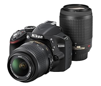 šNikon ǥե D3200 200mm֥륺७å 18-55mm/55-200mm ֥å D3200...
