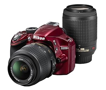 šNikon ǥե D3200 200mm֥륺७å 18-55mm/55-200mm å D3200W...
