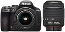 【中古】RICOH デジタル一眼レフ PENTAX K-50 DAL18-55mmWR・DAL50-200mmWRダブルズームキット ブラック K-50 WZOOM KIT BLACK 10907