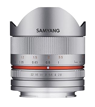 【中古】SAMYANG 単焦点魚眼レンズ 8mm F2.8 II シルバー キヤノン EOS M用 APS-C用