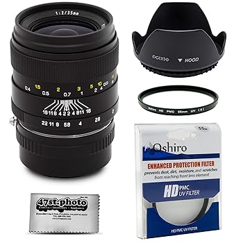 楽天ドリエム楽天市場店【中古】Oshiro 35mm f/2 LD UNC AL 広角フルフレームプライムレンズ フード UV/マイクロファイバー Nikon 1 J5 J4 J3 J2 S2 S1 V3 V2 V1 AW1 デジタルミ