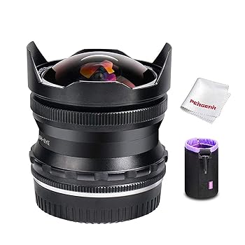 【中古】PERGEAR 7.5mm F2.8 フィッシュアイ マニュアルフォーカス 固定レンズ NEX/FS5/A6000、A6100、A6300、A6400 APS-C ミラーレスカメラに対応 k