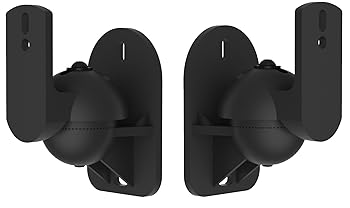 【中古】VonHaus 万能壁掛けスピーカーブラケット ブラック 2個セット 耐荷重7.7ポンド 回転および角度調整可能