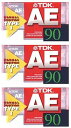 【中古】TDK カセットテープ AE 90分 3本セット AE-90x3F