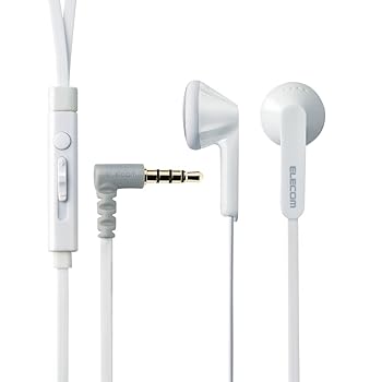 【中古】エレコムステレオイヤホン マイク付 3.5φ4極 1.2mY型 iPhone/スマホ対応 ホワイト EHP-IS3510MWH
