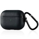 【中古】エレコム AirPods Pro ケース ソフトレザーケース 2019年10月発売モデル カラビナ付 ブラック AVA-AP2PLC2BK