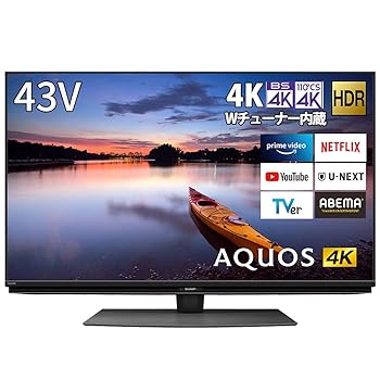 【中古】シャープ 43V型 液晶 テレビ AQUOS 4T-C43CN1 4K チューナー内蔵 Android TV N-Blackパネル Medalist S1 搭載 2020年モデル