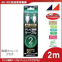 【中古】日本アンテナ テレビ接続ケーブル S2C 4K8K対応 2m S型プラグ-S型プラグ ホワイト CS2GSS2C