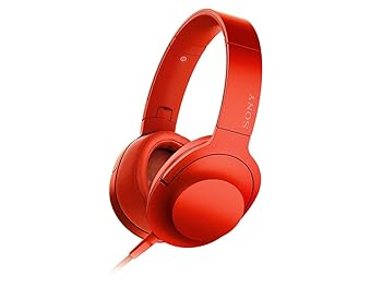 【中古】ソニー ヘッドホン h.ear on MDR-100A : ハイレゾ対応 密閉型 折りたたみ式 ケーブル着脱式/バランス接続対応 リモコン・マイク シナバーレッド
