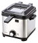 【中古】山善 電気フライヤー 1.5L 家庭用 卓上 コンパクト ダイヤル式 温度調節 バスケット 蓋 シルバ..