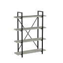 【中古】45MinST 4-Tier Vintage Industrial Style Bookcase/Metal and Wood Bookshelf Fu...
