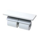 【中古】TOTO 二連紙巻器 棚天然木 メタル製マット ホワイト YH63KM#NW1 芯棒固定式