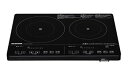 【中古】アイリスオーヤマ IHクッキングヒーター 2口 IHコンロ 200V 据置型 ブラック IHC-S225-B