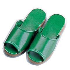 【中古】遠藤商事 業務用 抗菌前あきDXスリッパ L グリーン SSK-5243 上アンリンPVC 底EVAスポンジ 日..