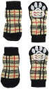 【中古】ランジュ L'ange DOG SOCKS check beige L サイズ