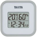 【中古】タニタ Tanita 温湿度計 一目で室内環境がわかる 時計 カレンダー 温度 湿度 デジタル 壁掛け 卓上 グレー マグネット TT-558 GY