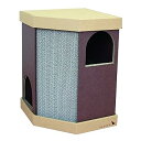 【中古】nekotoネコト 爪とぎ コーナースクラッチハウス ブラウン×ナチュラル 猫用