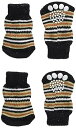 【中古】ランジュ L'ange DOG SOCKS border brown S サイズ