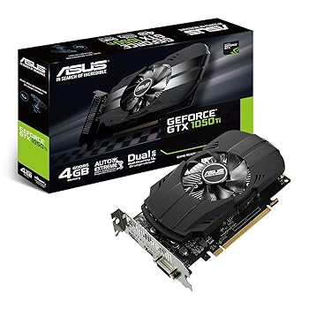 【中古】Asus NVIDIA GeForce GTX 1050 PH-GTX1050TI-4G 4 GB GDDR5 128ビットメモリHDMI / DP/DVI PCI Express 3グラフィックカード - ブラック