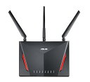 【中古】ASUS WiFi 無線 ゲーミングルーター 11ac AC2900 2,167+750Mbps デュアルバンド RT-AC86U 接続18台/3階建・4LDK ・PS4 / Wii U 対応
