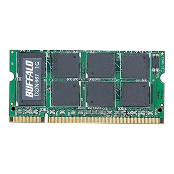 【中古】BUFFALO ノートパソコン用 DDR2 メモリー 667MHz PC2-5300 200pin 1GB D2/N667-1G