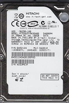 【中古】hts542516 K9sa00、PN 0 a52124、MLC da2010、Hitachi 160 GB SATA 2.5ハードドライブ 【中古】hts542516 K9sa00、PN 0 a52124、MLC da2010、Hitachi 160 GB SATA 2.5ハードドライブ