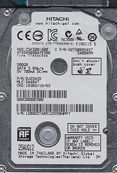 【中古】hts545050 a7e380、PN 0j23435、MLC da4847、Hitachi 500 GB SATA 2.5ハードドライブ