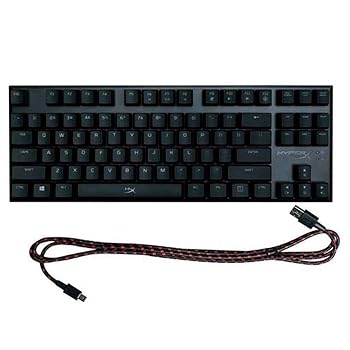 【中古】HyperX Alloy FPS RGB ゲーミングキーボード Kailh Silver ゲーマー向け USB充電ポート LEDバックライト 2年 HX-KB1SS2-US 104キーフルサイズ