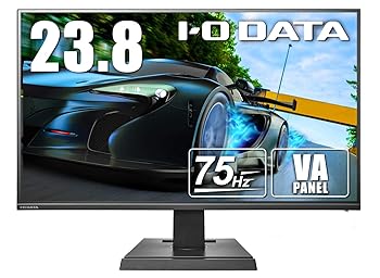 【中古】I-O DATA ゲーミングモニター 23.8型 75Hz 4msGTG VAパネル フレームレス PS4 HDMI×2 DP×1 LCD-DF241SXVB(2)