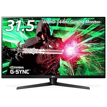 【中古】LG ゲーミングモニター ディスプレイ 32GK850G-B 31.5インチ/WQHD/VA非光沢/144Hz/G-Sync対応/DisplayPort・HDMI/高さ調節、ピボット対応