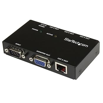 【中古】StarTech.com Cat5ケーブル対応4ポートVGAディスプレイエクステンダー延長器送信機のみ カテゴリ5 LANケーブルにて最大150m延長 最大4分配可能 S(2)
