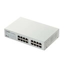 【中古】エレコム スイッチングハブ ギガビット 16ポート マグネット 電源内蔵 金属筺体 EHC-G16MN-HJW