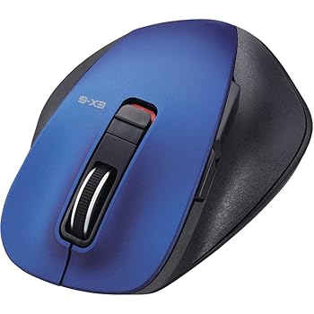 【中古】エレコム マウス Bluetooth Mサイズ 5ボタン 戻る・進むボタン搭載 BlueLED 握りの極み ブルー M-XGM10BBBU