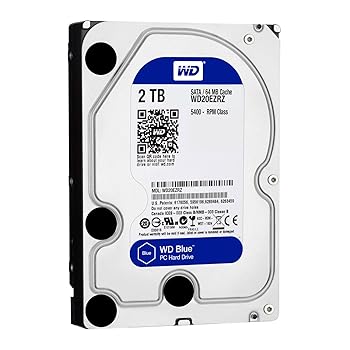 【中古】WD HDD 内蔵ハードディスク 3.5インチ 2TB WD Blue WD20EZRZ-RT SATA3.0 5400rpm 2年