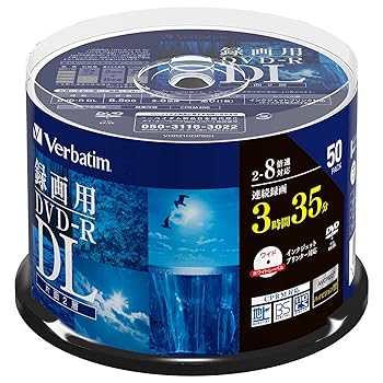 【中古】Verbatim バーベイタム 1回録画用 DVD-R DL CPRM 215分 50枚 ホワイトプリンタブル 片面2層 2-8倍速 VHR21HDP50SD1