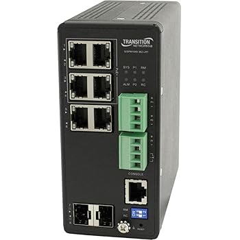 【中古】Transition Hardened SISPM1040-362-LRT - Switch - managed - 6 x 10/100/1000 4 PoE+ + 2 x Gigabit SFP - DIN rail mountable, wall-mountabl