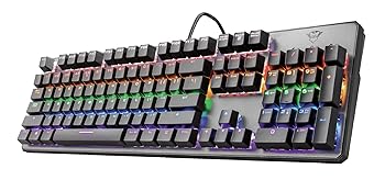 【中古】Trust Gaming GXT 865 Asta Mechanical Keyboard ライティングメカニカル赤軸キーボード 英語キーレイアウト