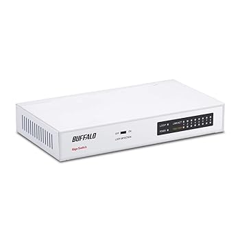 【中古】BUFFALO Giga対応 金属筺体 電源内蔵 8ポート ホワイト スイッチングハブ 日本メーカー LSW5-GT-8NS/WH